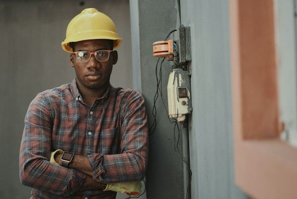 Électricien sur un chantier